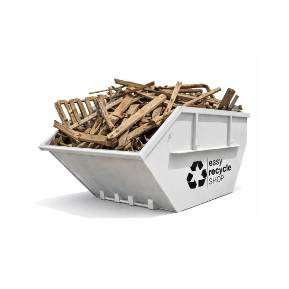 Ein Container vom easy recycle SHOP zur Entsorgung von naturbelassenem Altholz der Kategorie A1 wie Bretter, Balken und unbehandeltem Vollholz