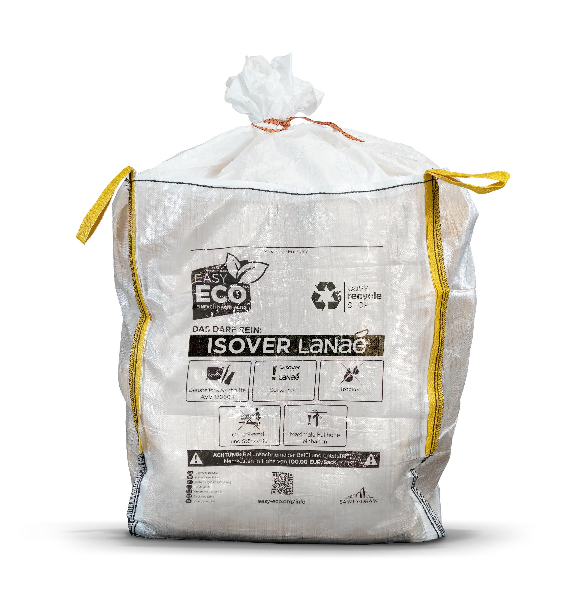 easy recycle SHOP Bigbag zur Weiterverwertung von Lanaé Mineralwolle von Isover