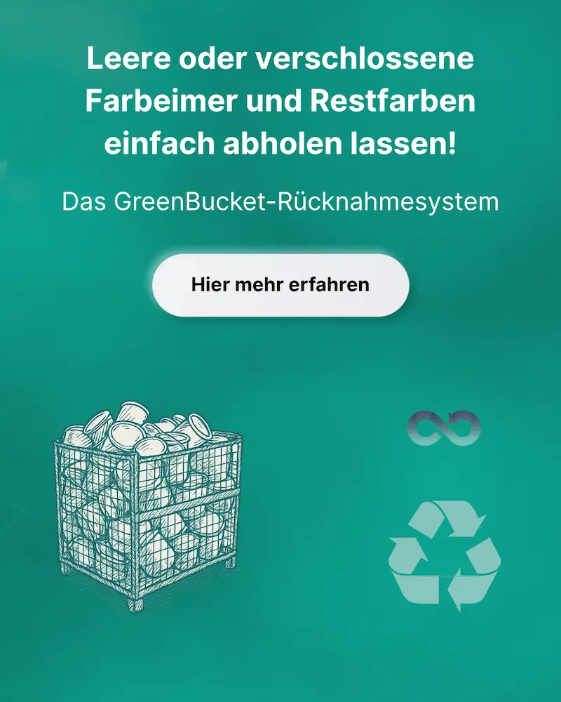 Mit GreenBucket jetzt einfach Farben und Malereimer abholen lassen – easy recycle